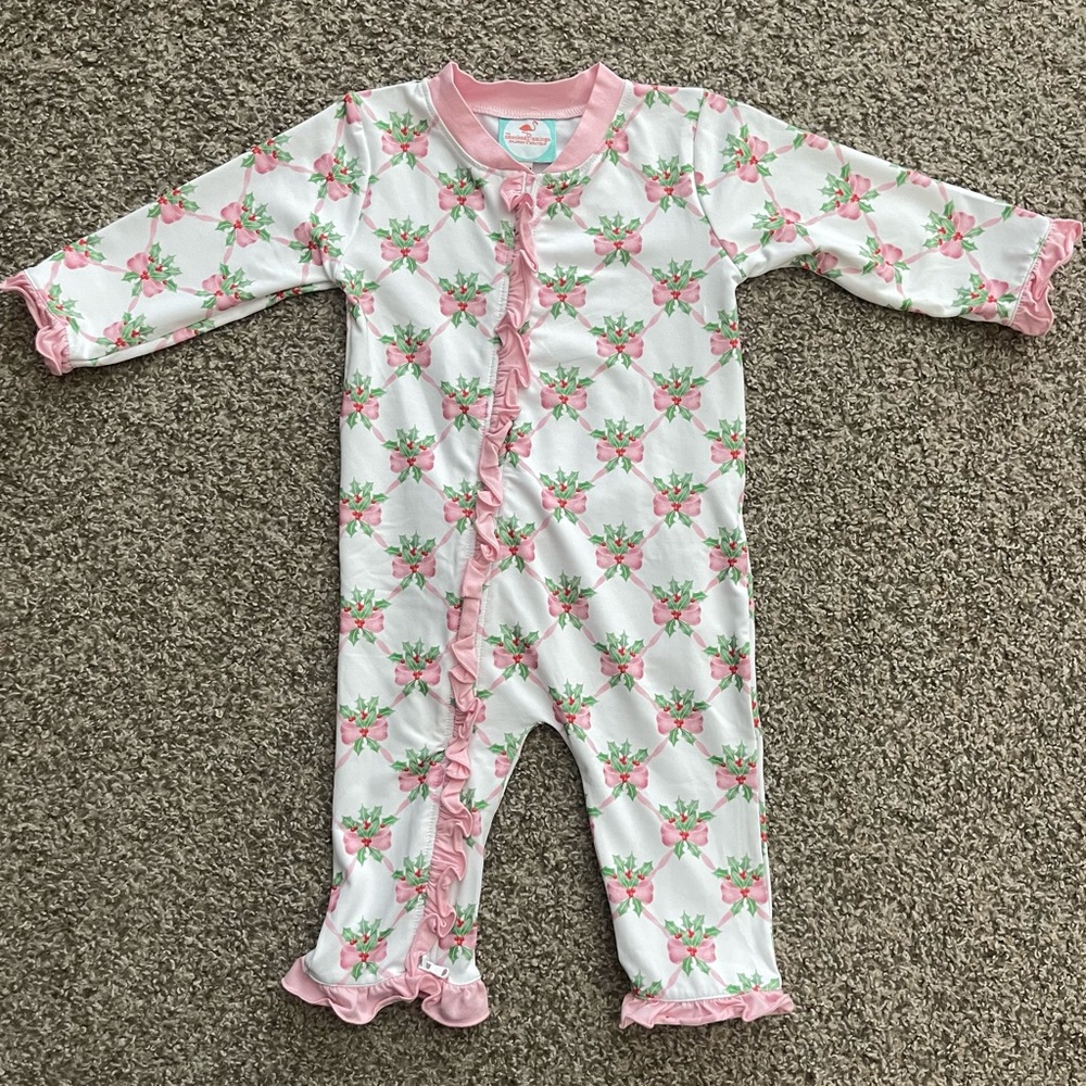 The Smocked Flamingo Sweet Holly Knit Zippy